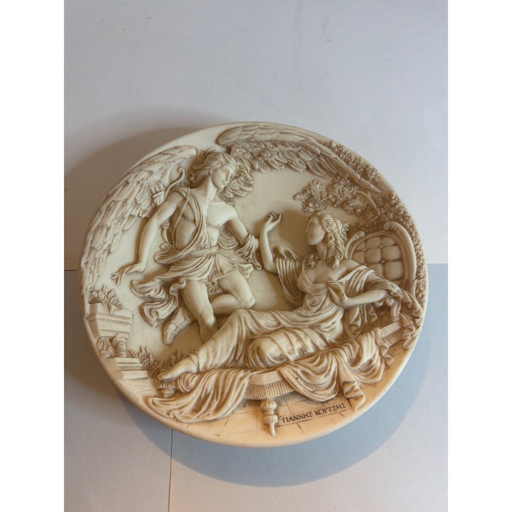 Delos Apollo Studios "Eros & Psyche" Greek Marble Collector's 3D Plate 1989